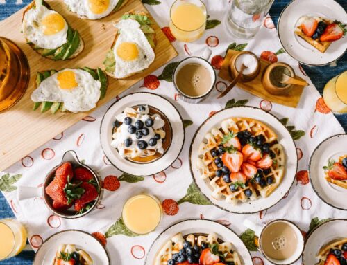 Breakfast Delight With Strawberry, Egg And Fruit
